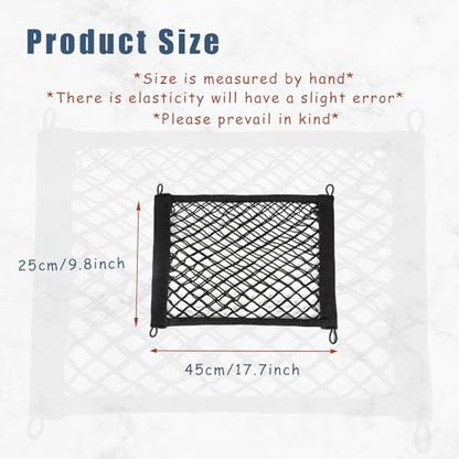2 Pcs Small Cargo Net, Mesh Pocket Elastic Cargo Net Stretchable Car Net Pocket Storage with 8 Mounting Screws and Hooks for SUV/Car/Truck/RV/Boat（17.7 ×9.8in） - size: 17.7 x 9.8 inches