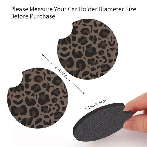 Cheetah Print Steering Wheel Cover Coffee Leopard Print Steering Wheel Cover Breathable Universal for 15 Inch Anti-Slip Car with 2 Pieces Car Coasters Suitable for Men Women Cheetahs - color: Cheetah Print