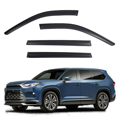 Window Visors Rain Guards Compatible with 2024-2026 Toyota Grand Highlander, Out-Channel Side Window Wind Deflectors Vent Shades Accessories, Dark Smoke 4 Pcs, 2025 - size: 2024-2026 Toyota Grand Highlander