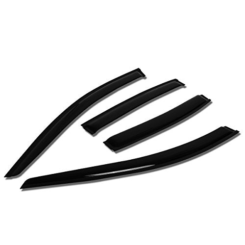 Auto Dynasty Window Visors Compatible with 07-10 Hyundai Elantra Sedan, 4Pcs Front & Rear Tape-On Window Vent Visor Deflectors Rain Guard, Glossy Dark Smoke - size: 07-10 Elantra Sedan