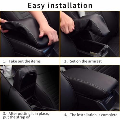AOMSAZTO Armrest for Nissan Altima 2019 2020 2021 2022 2023 2024 2025 Black Leather Console Cover - size: 2019-2024 Nissan Altima