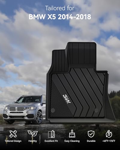 3W BMW X5 Floor Mats & Cargo Liner Fit for BMW X5 2014 2015 2016 2017 2018, TPE All Weather Custom Fit Full Set Heavy Duty Floor Liner&Trunk Mat Car Accessories - style: 3) X5 2014-2018 |Set