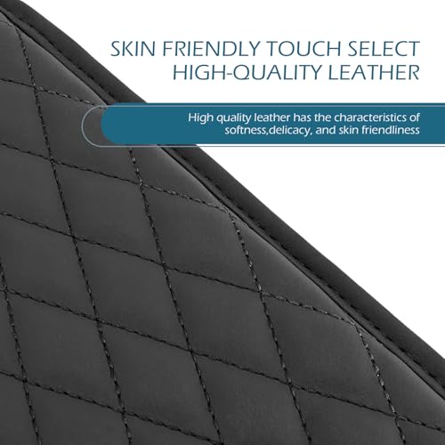 Car Center Console Cover, Leather Auto Arm Rest Cover with Side Storage Bags, Wear-Resistant Storage-Enabled Console Pad, Universal for Most Cars, Trucks and Vans (Black) - color: Black