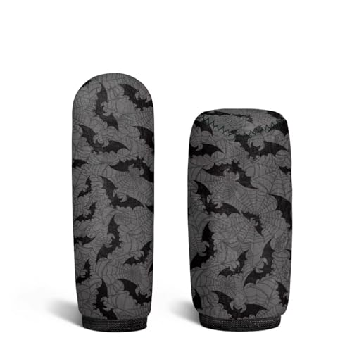 KEIAHUAN Black Bats Halloween Car Gear Shift Knob Cover & Handbrake Cover, Shifter 2 Piece Anti-Slip & Anti-Scratch Vehicel Knob Gear Stick Covers Universal Fit for Sedan/SUV/Truck - color: Black Bats