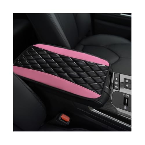 KVAEY Car Center Console Cushion Pad, 12.6 × 7.48 Inches Waterproof Car Armrest Seat Box Cover, PU Leather Armrest Cover Protector for Most Vehicle, Universal Car Interior Accessories (Pink) - color: Pink