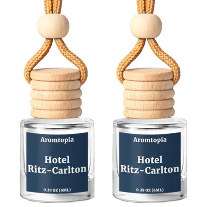 Car Air Fresheners, Hanging Car Fragrance Diffuser, Aromtopia Elegant Hotel-Inspired Scent, Car Odor Eliminator, Long-Lasting, Car Accessories Gift for Women & Men Gift (Hotel Ritz-Carlton), Pack of 2