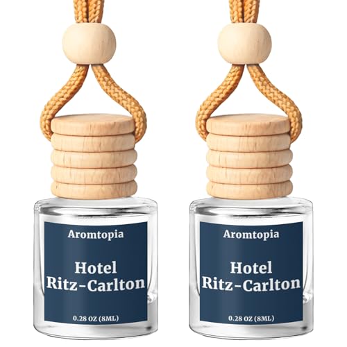 Car Air Fresheners, Hanging Car Fragrance Diffuser, Aromtopia Elegant Hotel-Inspired Scent, Car Odor Eliminator, Long-Lasting, Car Accessories Gift for Women & Men Gift (Hotel Ritz-Carlton), Pack of 2