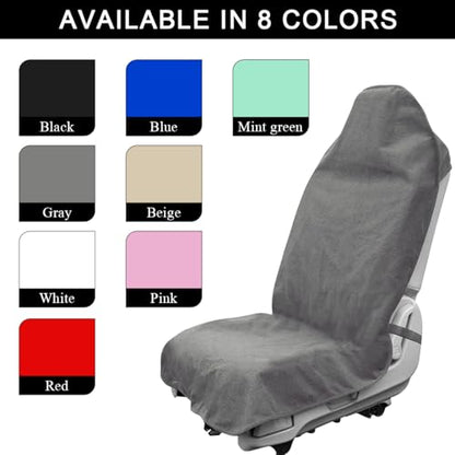 DXNQ 2PCS Car Towel Seat Cover, Waterproof Sweating Non-Slip Premium Soft Towel Carseat Protector, Universal Machine Washable Car Truck SUV Front Seat Cover for Gym Workout Beach Hiking (Gray) - color: Gray, 2pcs, Front