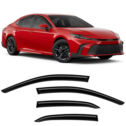 Extra Durable Rain Guards Fit for 2019-2025 Toyota Camry, Tape-on Side Window Deflectors 19 20 21 22 23 24 25 Camry Wind Deflectors Rain Guard Black - 4 PCS - size: Fit for 2019-2024 Toyota Camry Tape-on