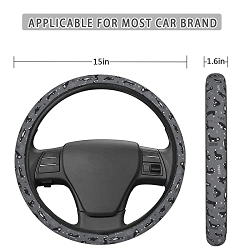 Funny Yoga Cats Pattern Steering Wheel Cover for Women, Girls 15 inch Universal Auto Car Anti Slip Wrap Steering Wheel Covers Fit for Vehicles, Truck,SUV