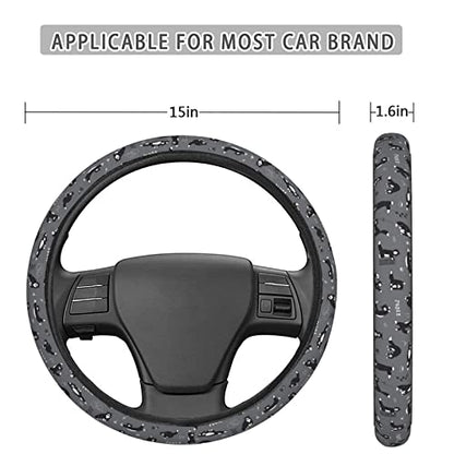 Funny Yoga Cats Pattern Steering Wheel Cover for Women, Girls 15 inch Universal Auto Car Anti Slip Wrap Steering Wheel Covers Fit for Vehicles, Truck,SUV