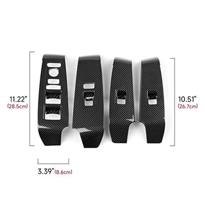 Car Window Lift Control Switch Decals for 2022 2023 2024 2025 Honda Civic 11th Gen Accessories ABS Carbon Fiber Interior Stickers - color: Window Lift Control