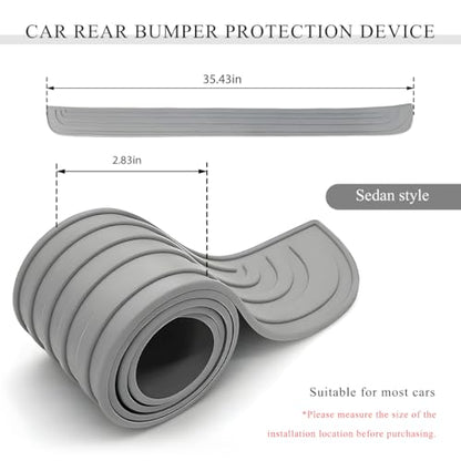 Car Rear Bumper Protector Guard, Anti-Scratch Auto Trunk Door Entry Protection Strip, Non-Slip Rubber Bumper Protective Cover Guard for Most Cars Trucks SUVs (Gray, 35") - color: Gray, 35"
