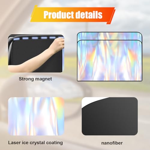 2PCS Car Side Window Sun Shade, UV Protection Car Windshield Window Cover, Magnetic Auto Rear Seat Privacy Curtain for Baby, Universal Camping Accessories for Block Sunlight (Rear) - size: Rear
