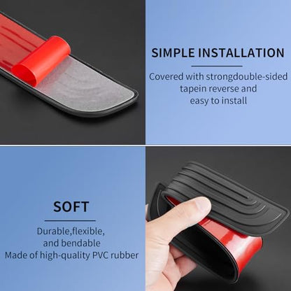 4pcs/Set Car Door Sill Plate Protectors - Black Soft Rubber Front/Rear Door Sill Scuff Plate Guard, Door Pedal Protector Stickers fit for Honda CRV (red)