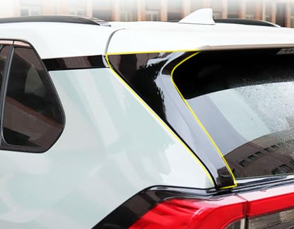 Rear Window C Pillar Side Wing Triangle Cover Trim Compatible with Toyota RAV4 2025 2024 2023 2022-2019 Exterior Car Accessories ABS 2PCS(Glossy Black Style) - color: Glossy Black Style