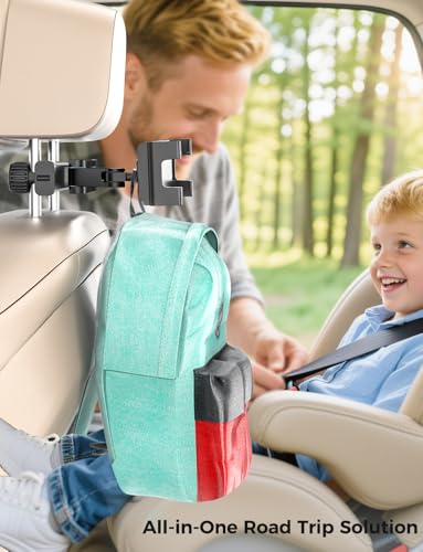 PLDHPRO Car Headrest Tablet Holder for Backseat, 3 in 1 Adjustable Aluminum Alloy Arm Tablet Mount for Back Seat, Road Trip Essentials for Kids for iPad, Galaxy, Fire HD, 5.1''-15.6'' Devices - size: tri-fold
