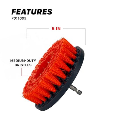 Maxshine 5" Universal M8 Medium-Duty Drill Brush for Upholstery & Carpet – Power Scrubber Attachment for Car Detailing, Fabric & Home Cleaning – Deep Cleaner Removes Stains & Grime - size: 5"