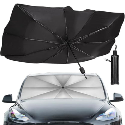 Sedan SUV Car Sun Shade for Windshield UV Rays and Heat Sun Visor Protector,Foldable Windshield Sun Shade Umbrella,Keep Car Cool,Easy to Use/Store,57''x 31'' - size: 57*31 inches