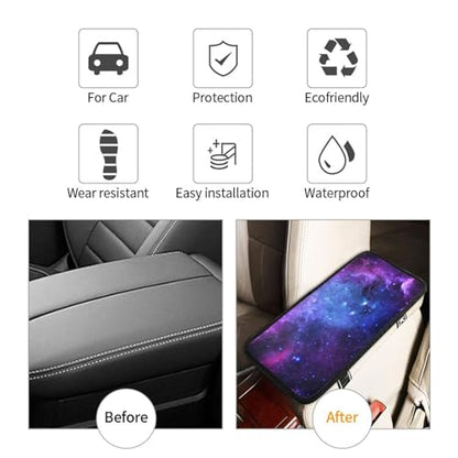 Galaxy Auto Center Console Cover Universal Car Armrest Pad Waterproof Women Men Automotive Interior Accessories for Most Vehicle SUV - color: Galaxy