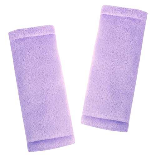 SWESEN Baby Car Seat Belt Covers for Boys and Girls, Carseat Shoulder Padding, Soft Car Seat Neck Cover, Mink Car Seat Straps Shoulder Pads, Solid Colour Stroller Strap Cover for Baby Kids, Purple - color: Purple