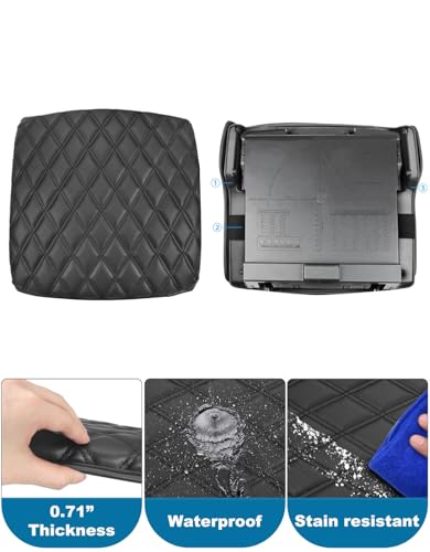 Center Console Cover for Dodge Ram 1500 2019-2026, Bucket Seat, Vinyl Leather Interior Accessories, Car Armrest Cushion Pad, Anti-Scratch, Black - color: black