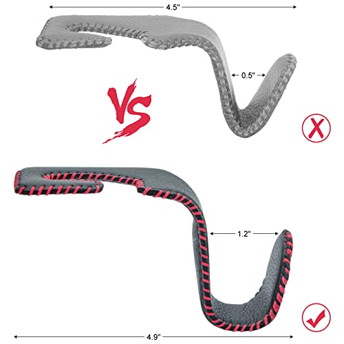 Purse Hook for Car Headrest, Leather Back Seat Organizer Hanger Holder Hook for Hanging Purses and Bags and Coats, 2Pack Black&Red - color: Black&Red
