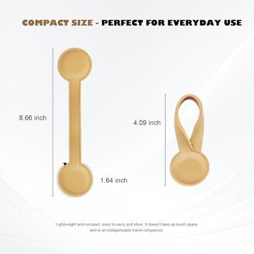 Travel Clip for Bags, Strong Leather Holder with Secure Closure, Lightweight Hook for Purses, Backpacks, Tote Bags, Luggage, Beach Accessories, and Vacation Essentials (1-Pack) Beige ﻿ - color: Beige