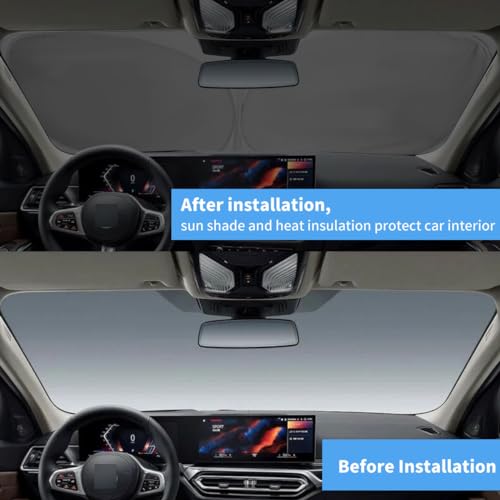 Windshield Sun Shade Custom for BMW X3 2018-2021 2022 203 2024 2025 2026 Front Window Sunshade Foldable Sun Visor Protector Window Shade Blocks UV Rays Keep Your Car Cooler - size: H. for Bmw X3 2018-2026