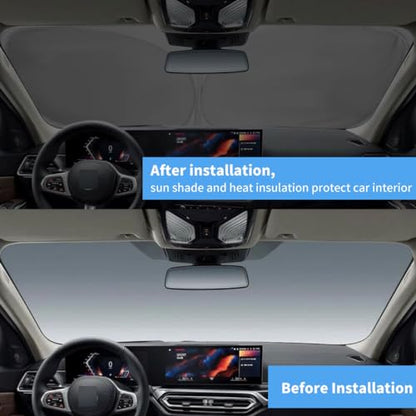 Windshield Sun Shade Custom for BMW X3 2018-2021 2022 203 2024 2025 2026 Front Window Sunshade Foldable Sun Visor Protector Window Shade Blocks UV Rays Keep Your Car Cooler - size: H. for Bmw X3 2018-2026