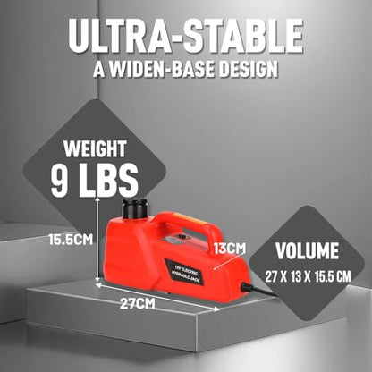 EFFIROSO Electric Car Jack 5 Ton/11000lbs 12V Lightweight Hydraulic Car Lift with 6.1-17.7 Inches for SUV Sedan Truck Repair Tools for Tire Change Replacement - color: Red