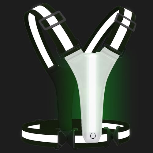 LED Reflective Vest Running Gear, 5 Colors Lights Up Running Vest for Night Walking Cycling Jogging, Adjustable Size for Men Women Kids, Rechargeable and High Visible - color: Black