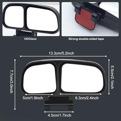 Blind Spot Mirror Adjustable 360 Degree Car Side Mirror, HD Glass Rear View Exterior Accessories Frame Thickness Less than 5MM for Car SUV (dual mirror right) - style: dual mirror right