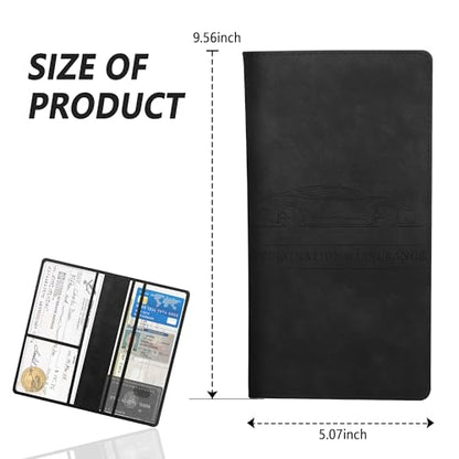 Car Registration and Insurance Holder,PU Leather Car Glove Box Organizer Car Document Holder for ID,Driver's License (Black) - color: Black