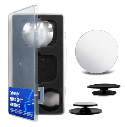 2 PCS Car Blind Spot Mirror, HD Frameless Convex Glass Angle Adjustable, Self-adhesive Back Auxiliary Reverse Mirror Wide Angle Side Mirrors Universal Car Exterior Accessories (Round) - size: Round