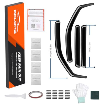 in-Channel Rain Guards Compatible with Nissan Frontier Crew Cab 2022 2023 2024 2025 2026, Durable Side Windows Visor Wind Deflectors 2022-2026 Frontier Rain Guard 4 PCS - size: 2022-2025 Nissan Frontier Crew Cab (In-Channel)