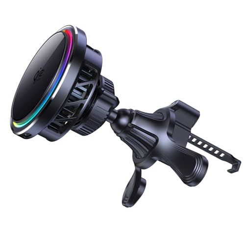 Koolehaoda Qi2.2 25W Car Mount Charger for MagSafe with TEC Cooling & Fan, Magnetic Wireless Charger Vent Phone Mount with 65W Car Adapter,Stable Fast Charger for iPhone 17-12 Series/Galaxy S26/S25