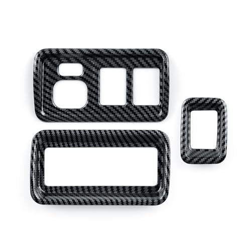 Car Carbon Fiber Decal Headlight Switch ABS Sticker Cover Interior Trim Accessories for Toyota 4Runner SUV 2010-2025 Black - color: Headlight Switch