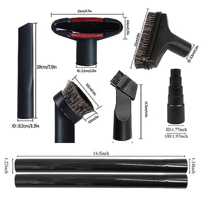 Vacuum Attachments for Shop Vac Accessories 1 1/4 inch Cleaning Accessories Kit with Universal Vacuum Hose Adapter Vacuum Extension Wand Horse Hair Brush Flexible Crevice Tool(8 PCS) - size: 8 Pack