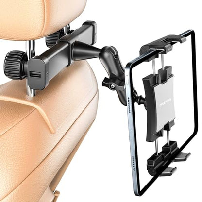 OHLPRO Tablet Holder for Car Headrest,360°Adjustable Clip Arm Tablet Mount for Car Backseat,Gifts Road Trip Essentials for Kids,Fits for 5-13" Device Like iPad Pro, Air, Mini, Galaxy, Fire - style: Clip Adjustable Arm