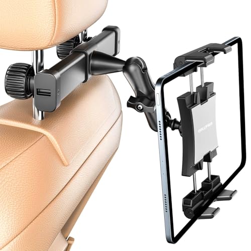 OHLPRO Tablet Holder for Car Headrest,360°Adjustable Clip Arm Tablet Mount for Car Backseat,Gifts Road Trip Essentials for Kids,Fits for 5-13" Device Like iPad Pro, Air, Mini, Galaxy, Fire - style: Clip Adjustable Arm