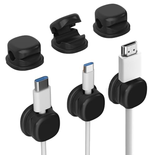 Cord Organizer Holder, 2025 New Desk Cable Management, Cable Clips Organize Phone Charging Cords Holder Organizer Neatly for Home Office Car Desk Nightstand (Black, 3 Pack) - color: Black, size: 3 Pack