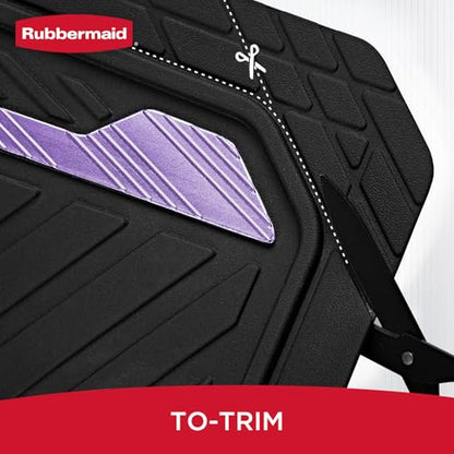 Rubbermaid Car Floor Mat, Heavy Duty All-Weather Car Mats Full Set with Dual-Tone Purple Aluminum Inserts – Universal Fit, Anti-Slip Backing, Trim-to-Fit for Most SUV, Sedan, Van - color: Purple