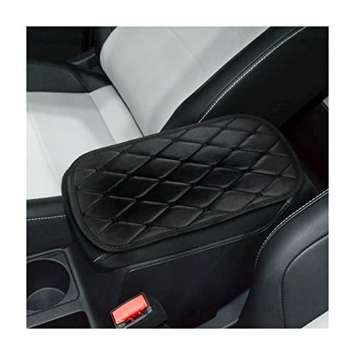 Auto Center Console Pad, PU Leather Car Center Console Box Cushion, Non Slip Soft Armrest Seat Box Cover, Waterproof Vehicle Armrest Protector, Car Accessories for SUV, Car (Rhombic Lattice Black) - color: Rhombic Lattice Black