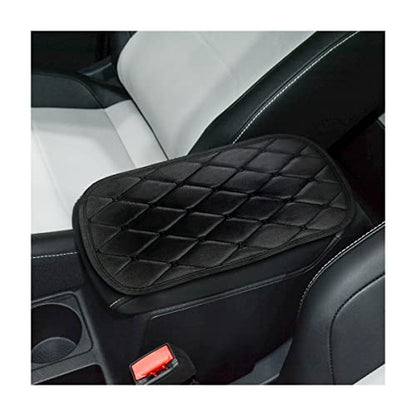 Auto Center Console Pad, PU Leather Car Center Console Box Cushion, Non Slip Soft Armrest Seat Box Cover, Waterproof Vehicle Armrest Protector, Car Accessories for SUV, Car (Rhombic Lattice Black) - color: Rhombic Lattice Black