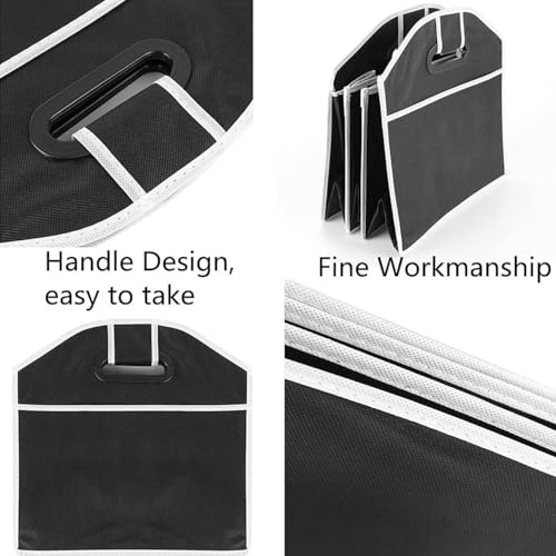 Car Trunk Organizer with 3 Compartments Folding Storage for Car, Large Capacity Cargo insulated Storage Boxes, Portable Waterproof Bags for Cargo Trunks, Universal SUV, Truck, Van Accessories