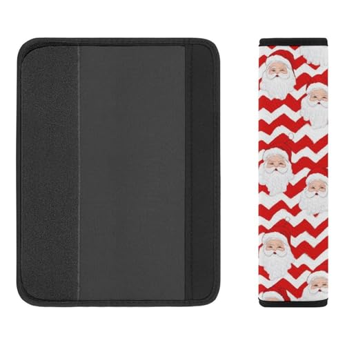 Comfortable Cushion Pad Car Shoulder Strap Harness Pad, Christmas Santa Claus Red 2PCS Car Belt Covers - color: Color843
