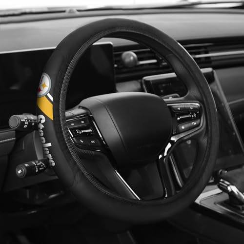 Sports Leather Steering Wheel Cover Car Accessories, Universal Size fit 14-15 Inch All Vehicle Steering Wheel Cover - color: G-R