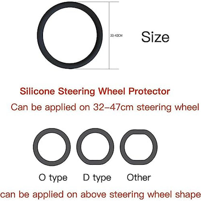 Cool Non-Slip Silicone Steering Wheel Protector, Universal Car Steering Wheel Protective Cover, Non-Slip Silicone Ultra Thin Steering Wheel Cover (Brown)