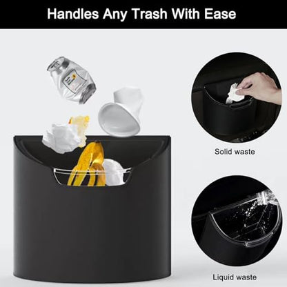 Leakproof Car Trash Can, Mini Car Trash Bin with Removable Liner, Waterproof Automotive Garbage Can for SUV, Truck, Vehicle, Home, Office, Multipurpose, Easy to Clean, Wine Red - color: Wine Red